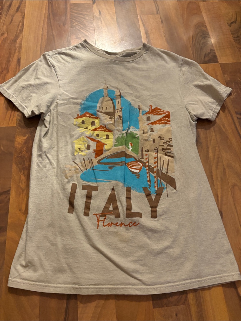 Italy Florence Graphic Tee - Beige Women\u2019s Top